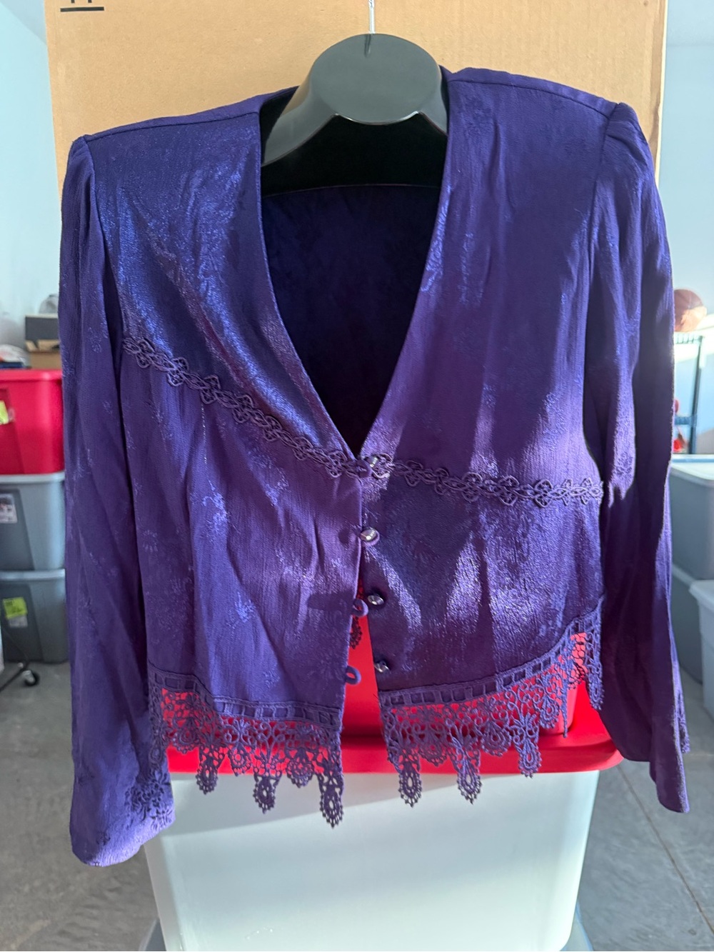 Women's Purple Lace-Trim Jacket m66 - Picture 1 of 5
